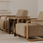 Ellis Lounge Chair - Beige Faux Shearling