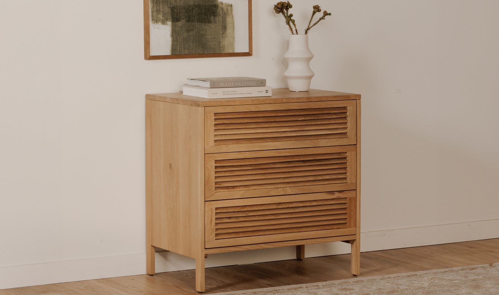 Arla 3 Drawer Nightstand Natural