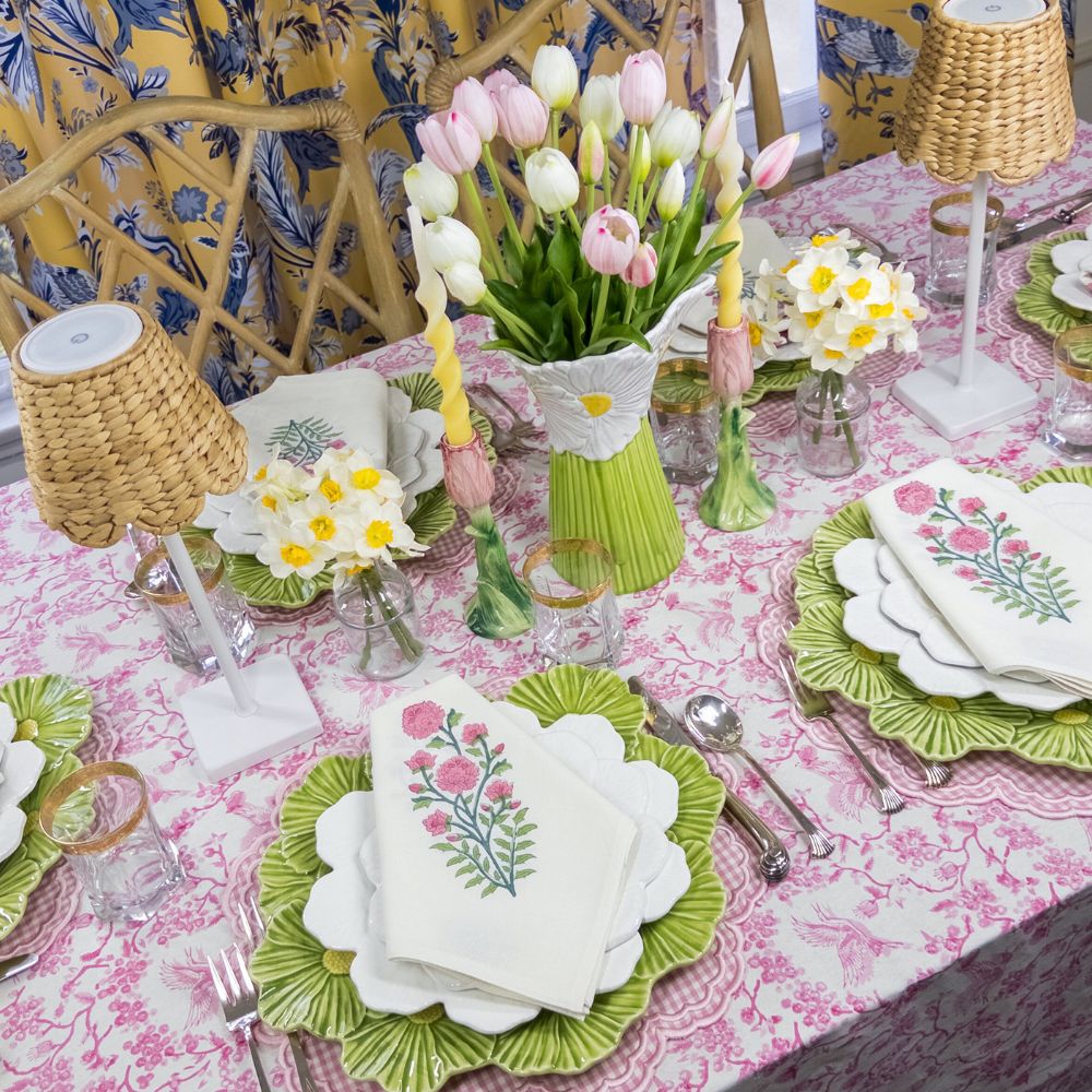 Pink Toile de Jouy Birds - Tablecloth