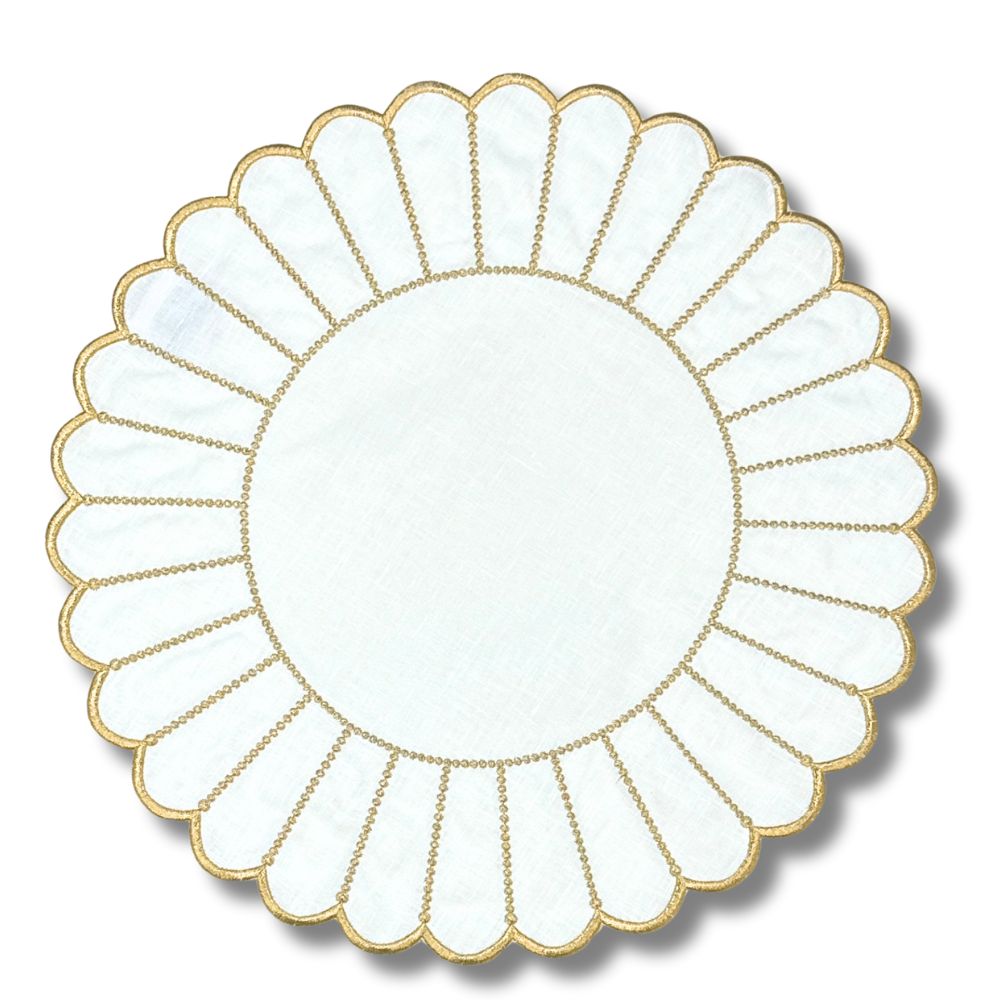 Studio Collection: Pippa Placemat - White/Gold (Set of 4)