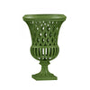 Lawn Green Lattice 16" Urn In Cast Aluminum