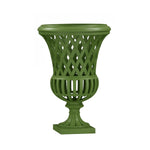 Lawn Green Lattice 16" Urn In Cast Aluminum