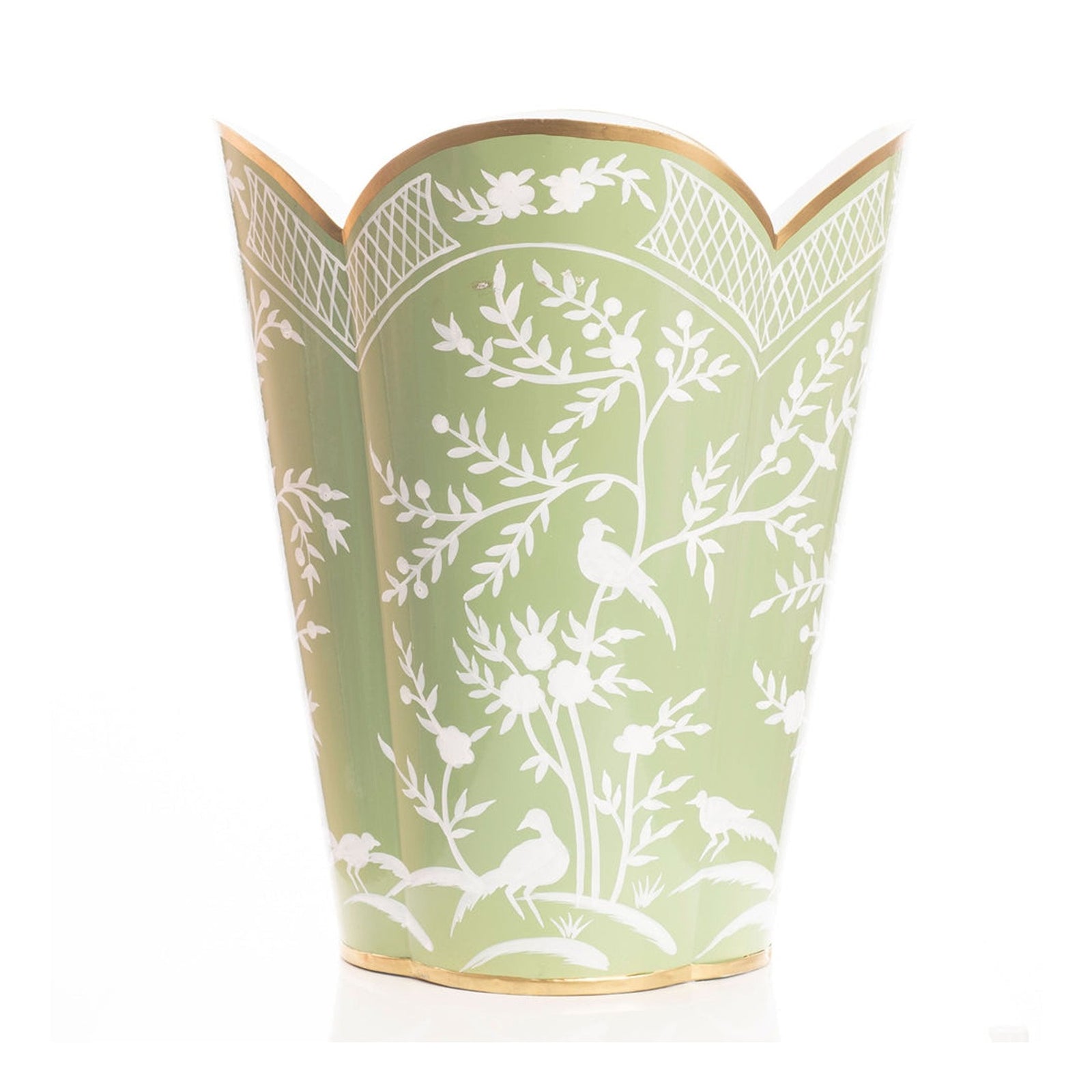 Grass Green & White Wastepaper Basket & Tissue (3 Options)