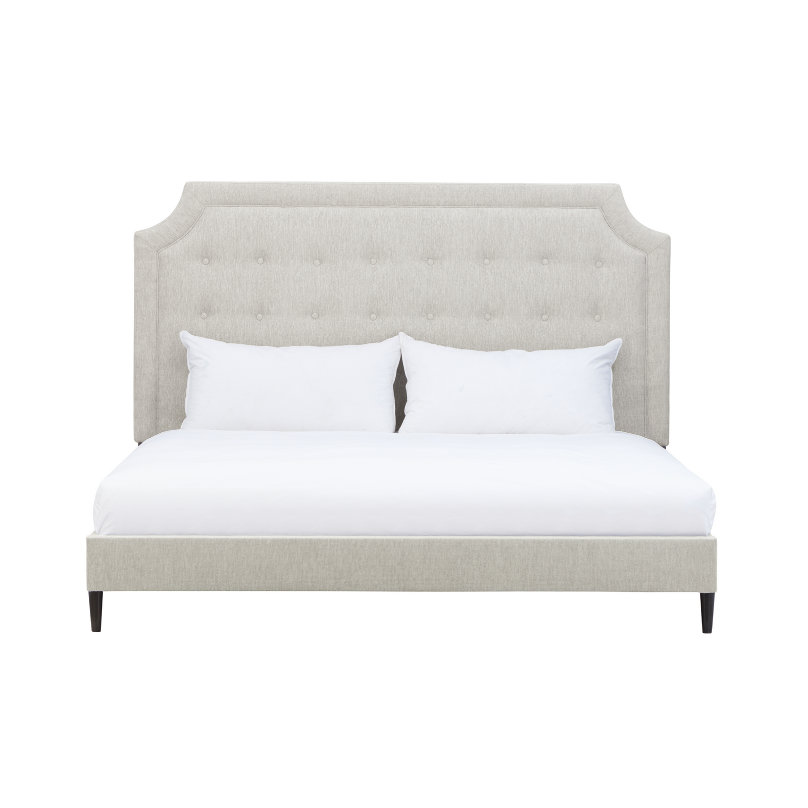 Zest Queen Beige Upholstered Bed W/Welt