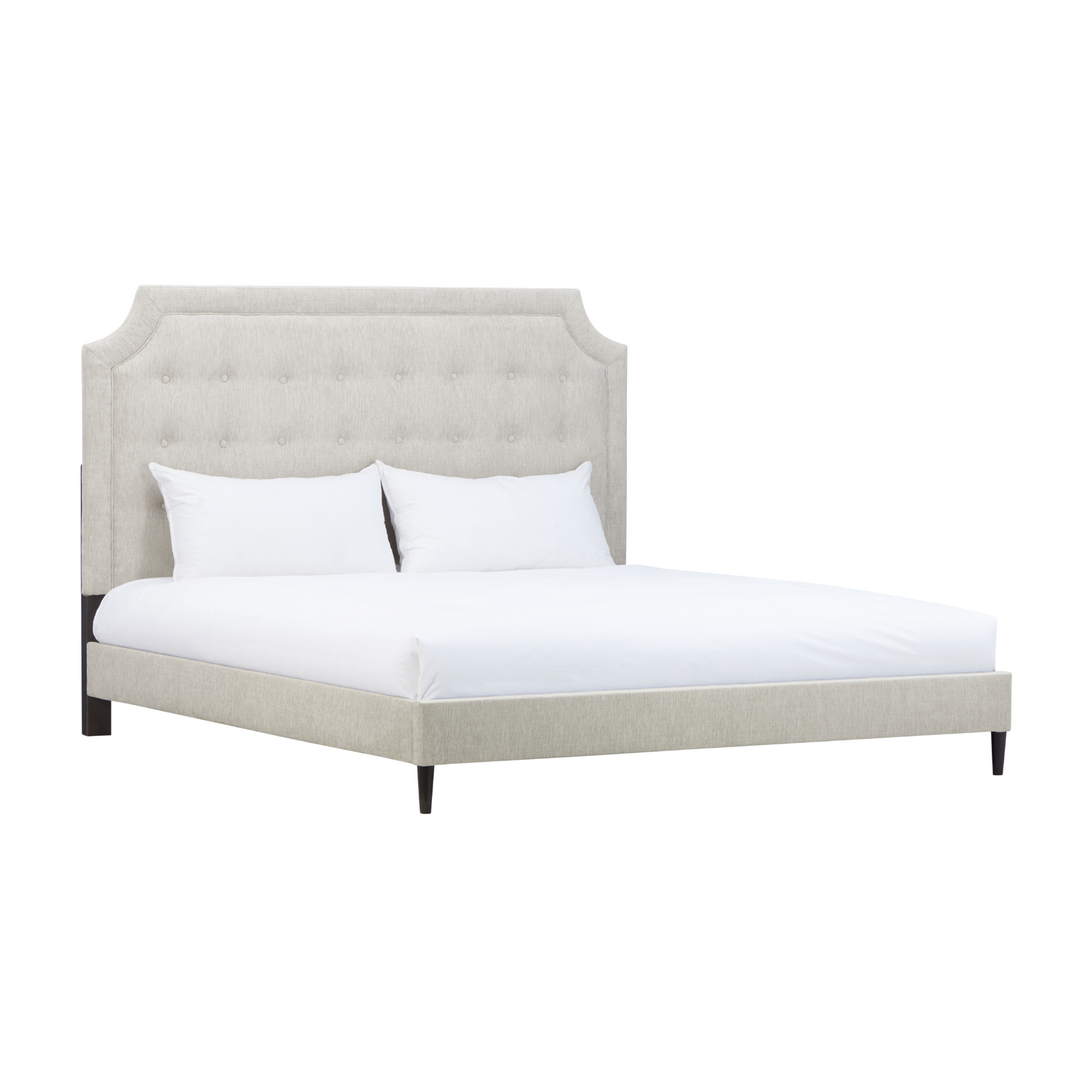 Zest Queen Beige Upholstered Bed W/Welt