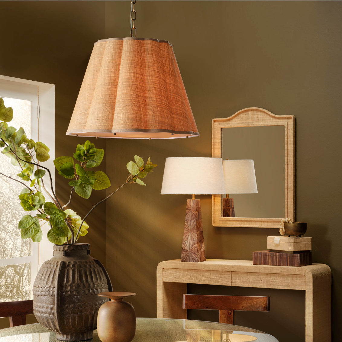 Scalloped Hanging Pendant