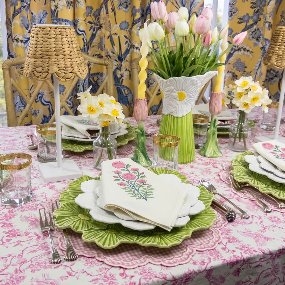 Pink Toile de Jouy Birds - Tablecloth