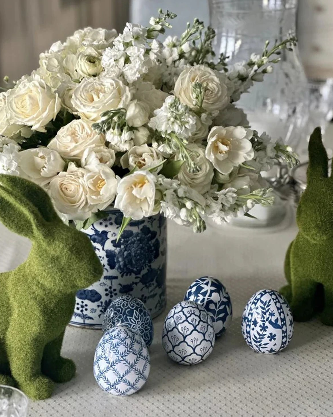 Navy & White lattice Egg