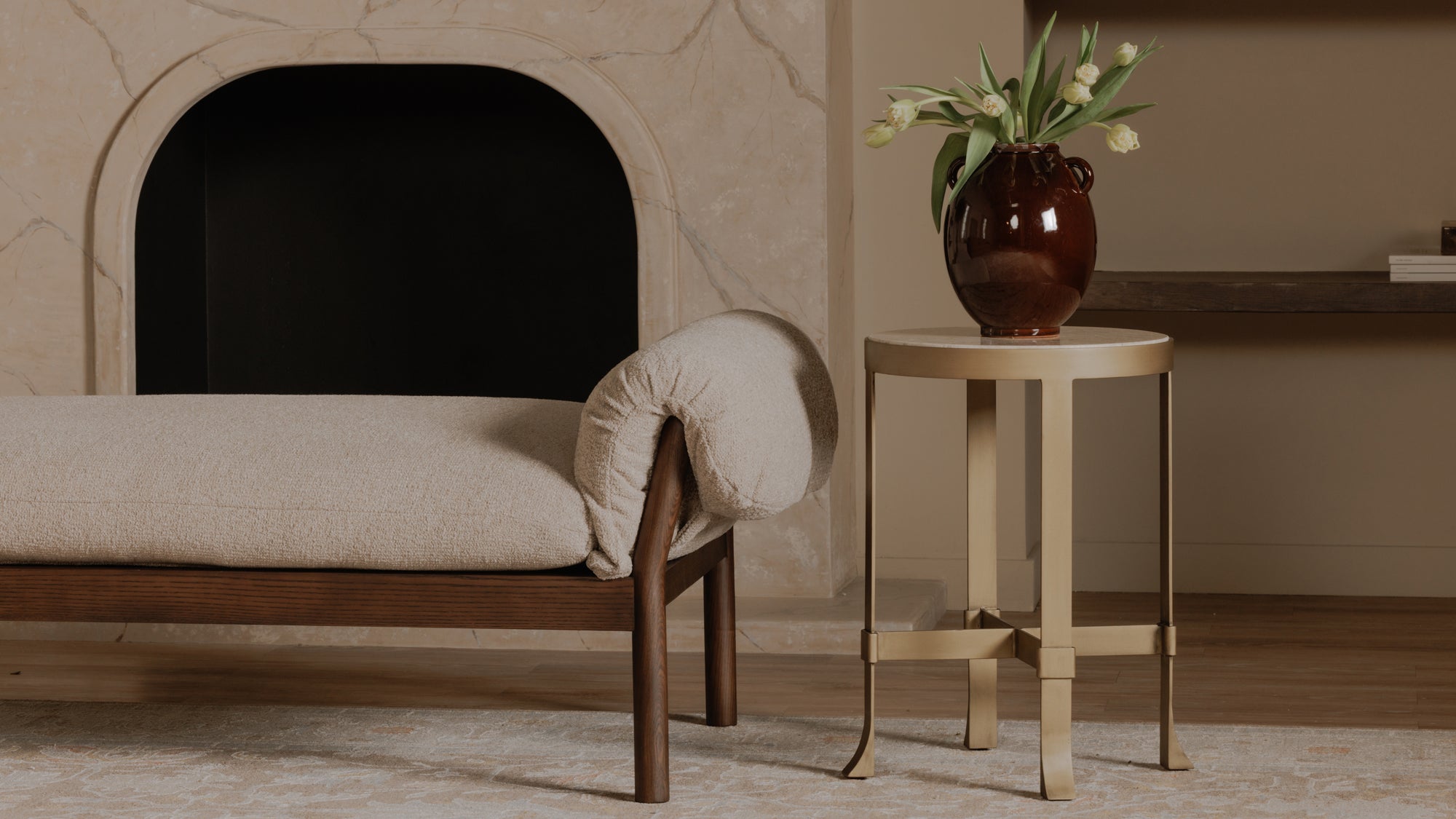 Elijah Side Table Travertine