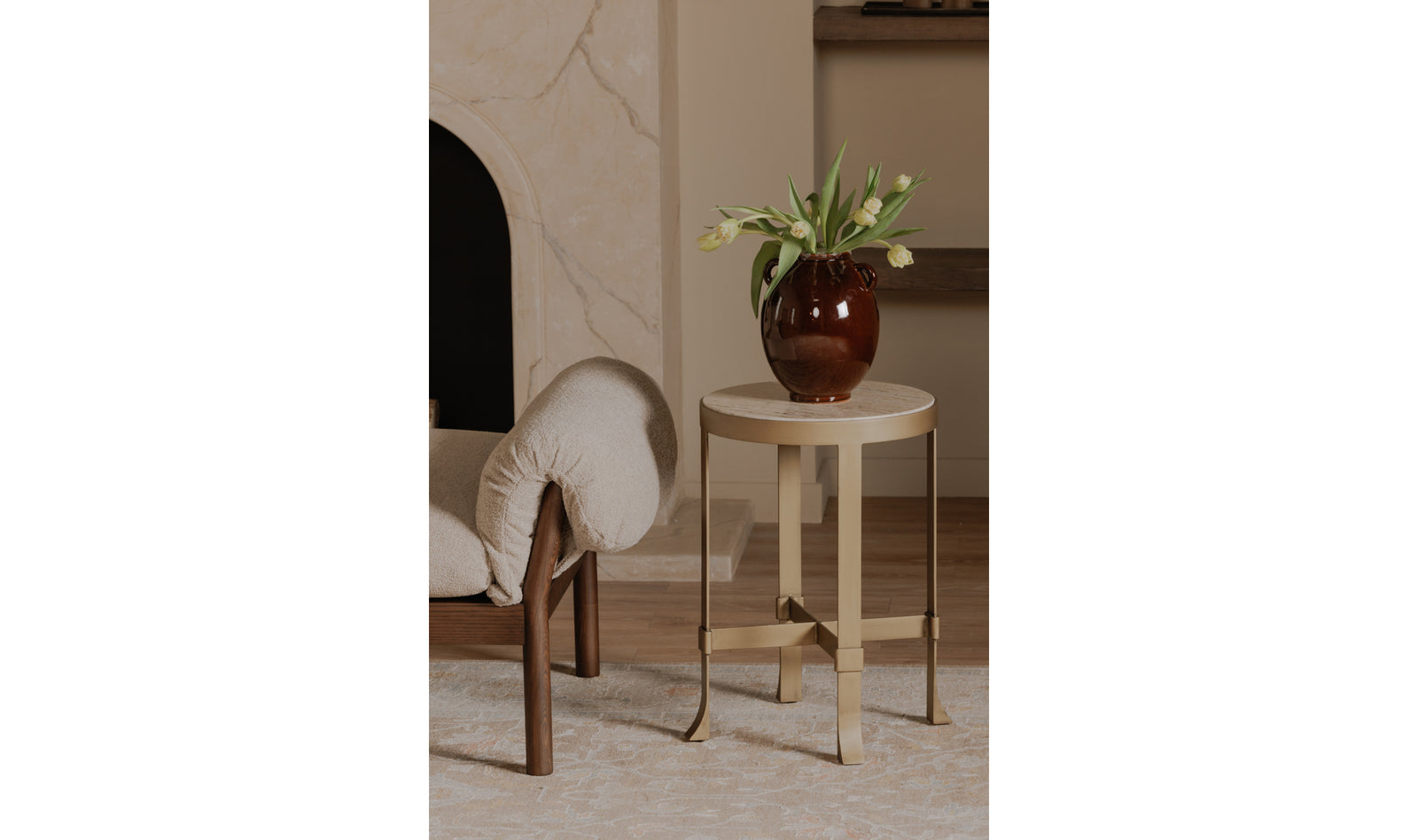 Elijah Side Table Travertine