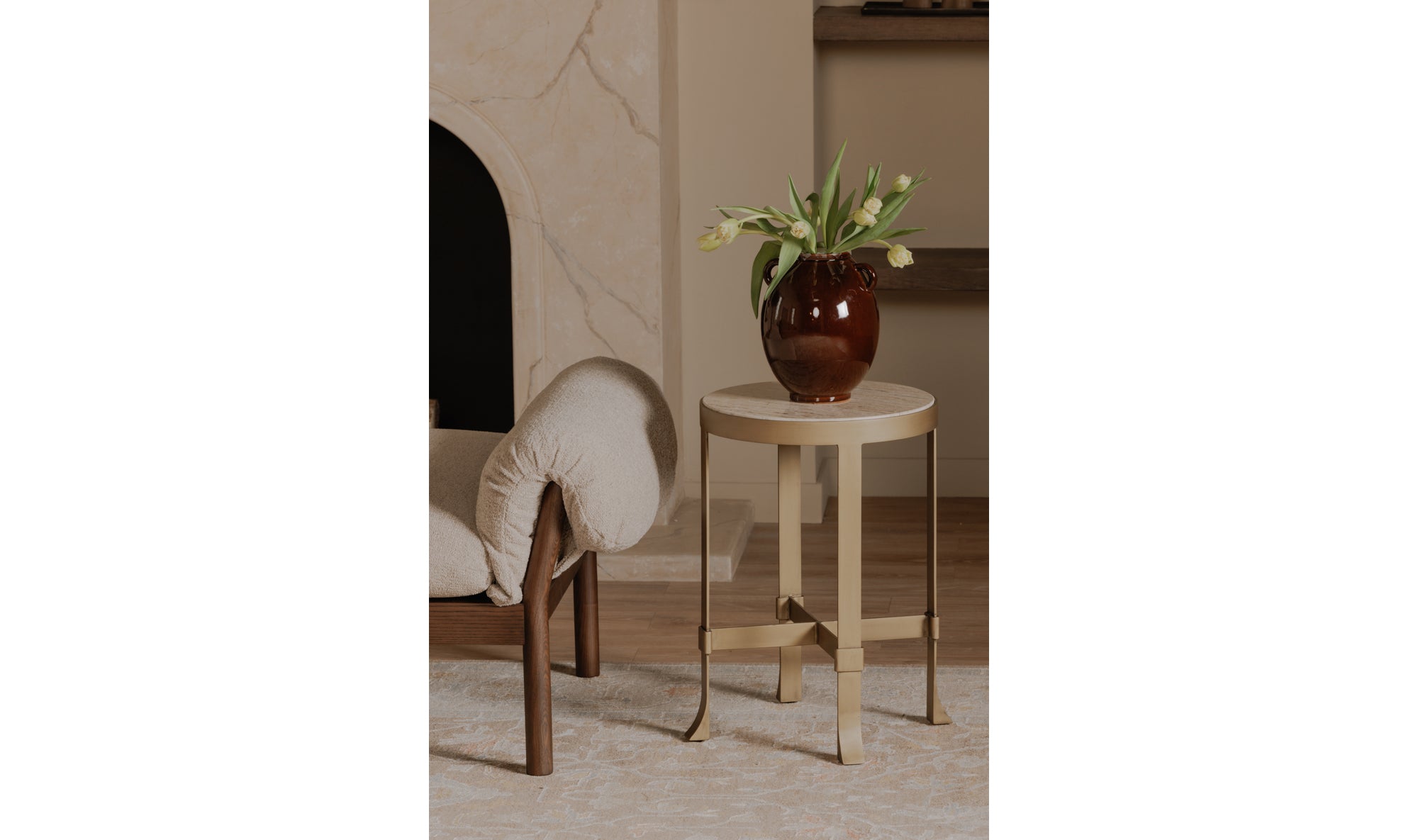 Elijah Side Table Travertine