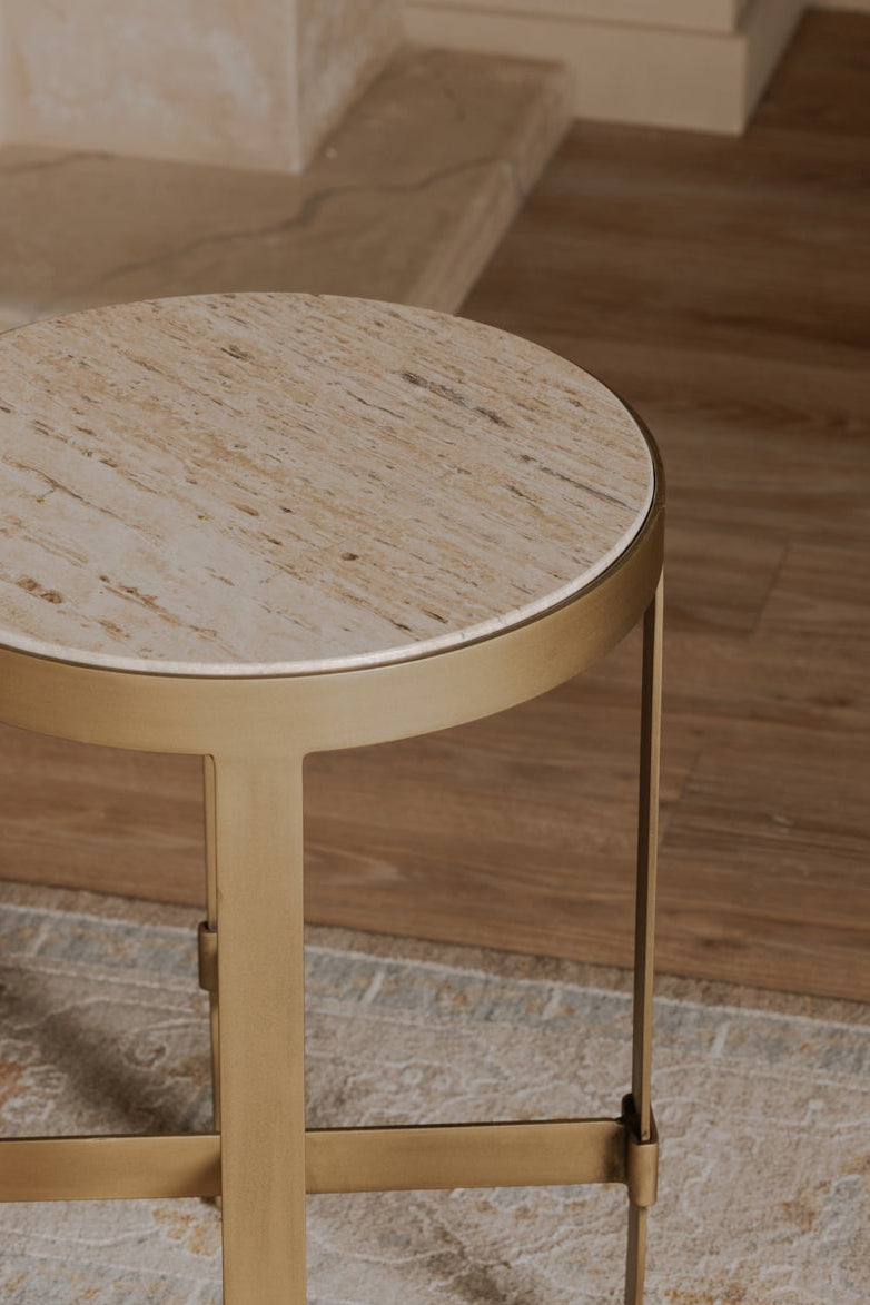 Elijah Side Table Travertine