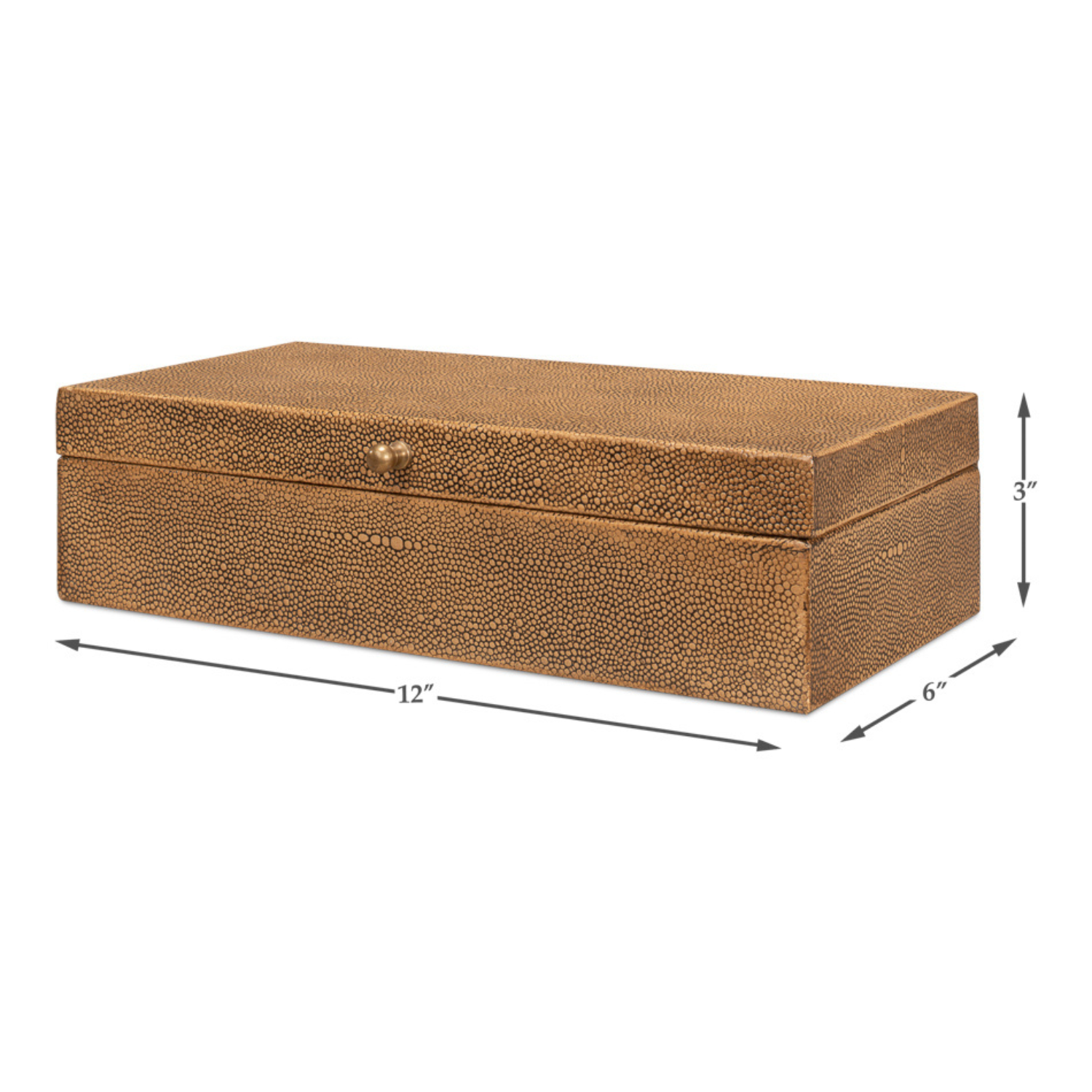 Gatsburg Shagreen Box - Tawny Brown