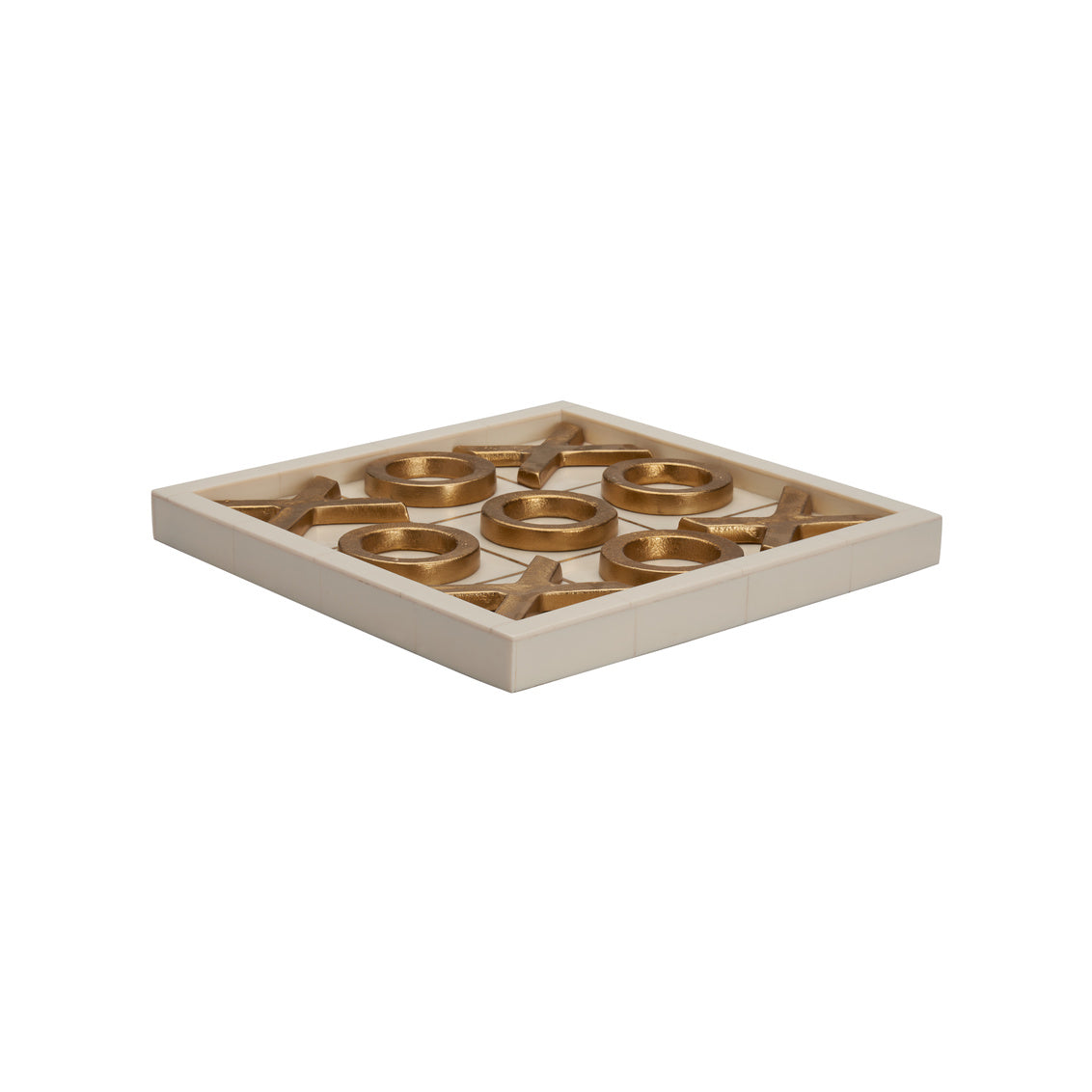Tic Tac Toe - Resin/Gold Metal (Box)
