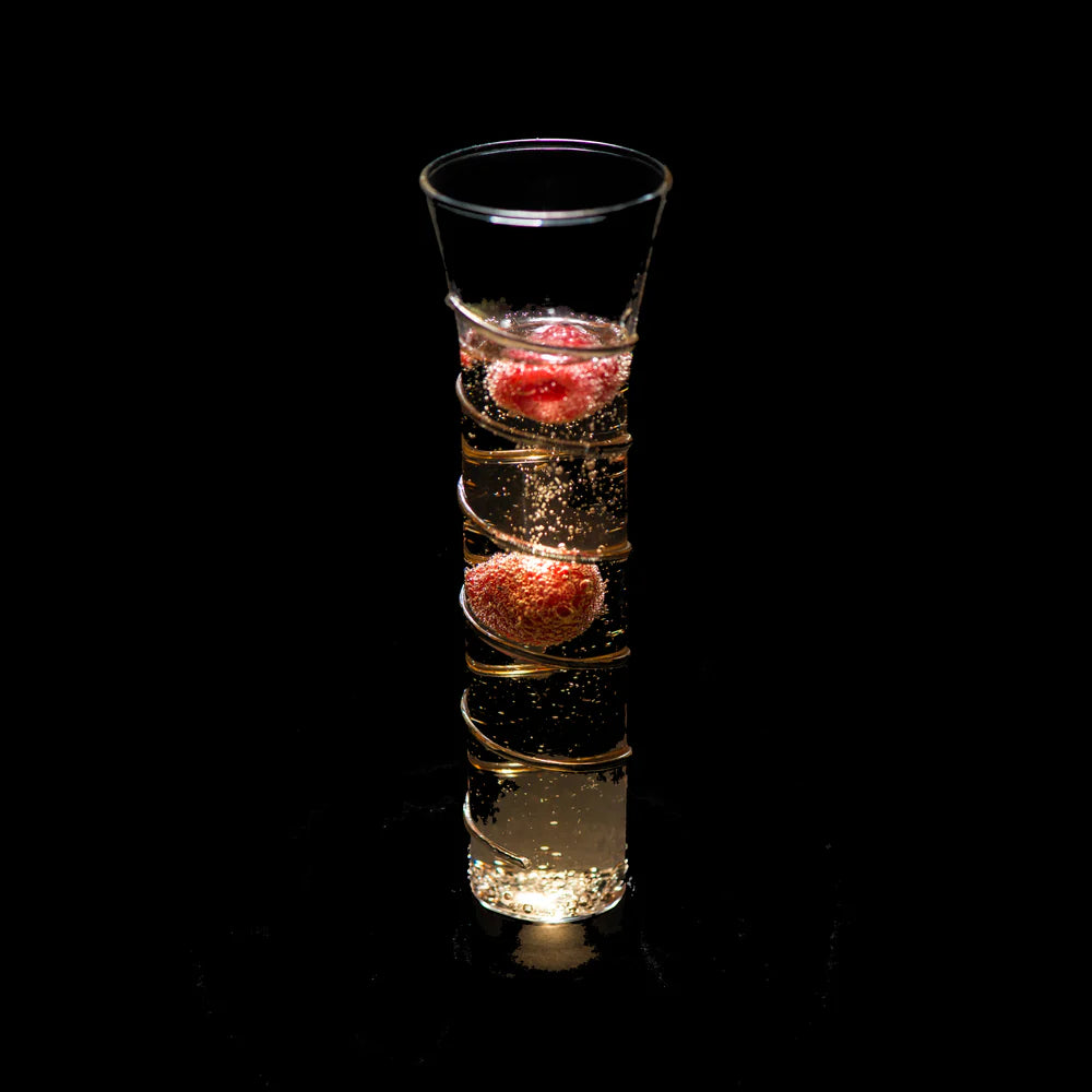 Razzle Dazzle Champagne Flutes with Gold Accents, Set of 6