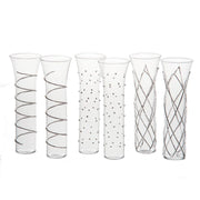 Razzle Dazzle Champagne Flutes with Accents, Set of 6