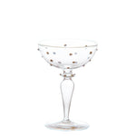 Gatsby Champagne Coupe, Gold Dots, Set of 4
