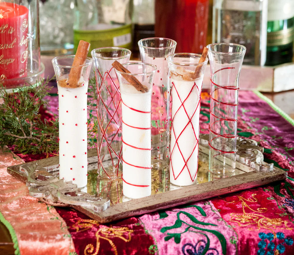 Razzle Dazzle Champagne Flutes with Accents, Set of 6