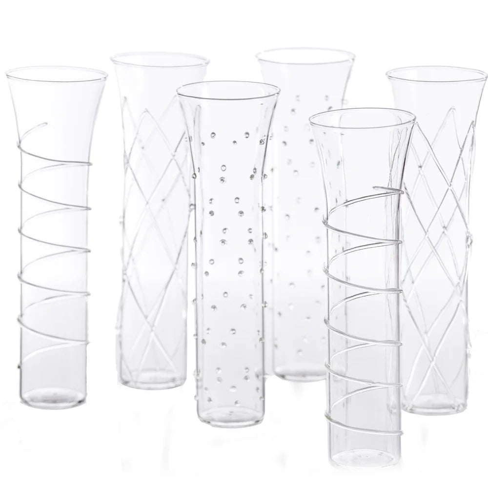 Razzle Dazzle Champagne Flutes with Accents, Set of 6