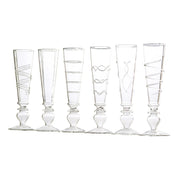 Footed Razzle Dazzle Champagne Flutes with Accents, Set of 6