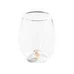 Golden Globe Stemless All-Purpose Wine Glass, Clear, Set of 4