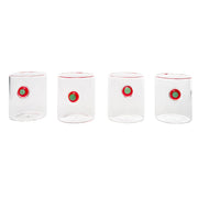 Medallion Christmas Tumblers, Red/Green, Set of 4