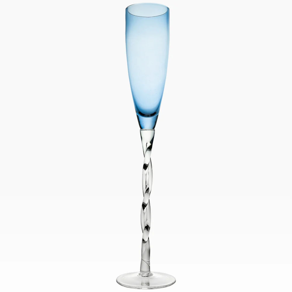 Adriana Champagne Glass, Cobalt, Set of 4