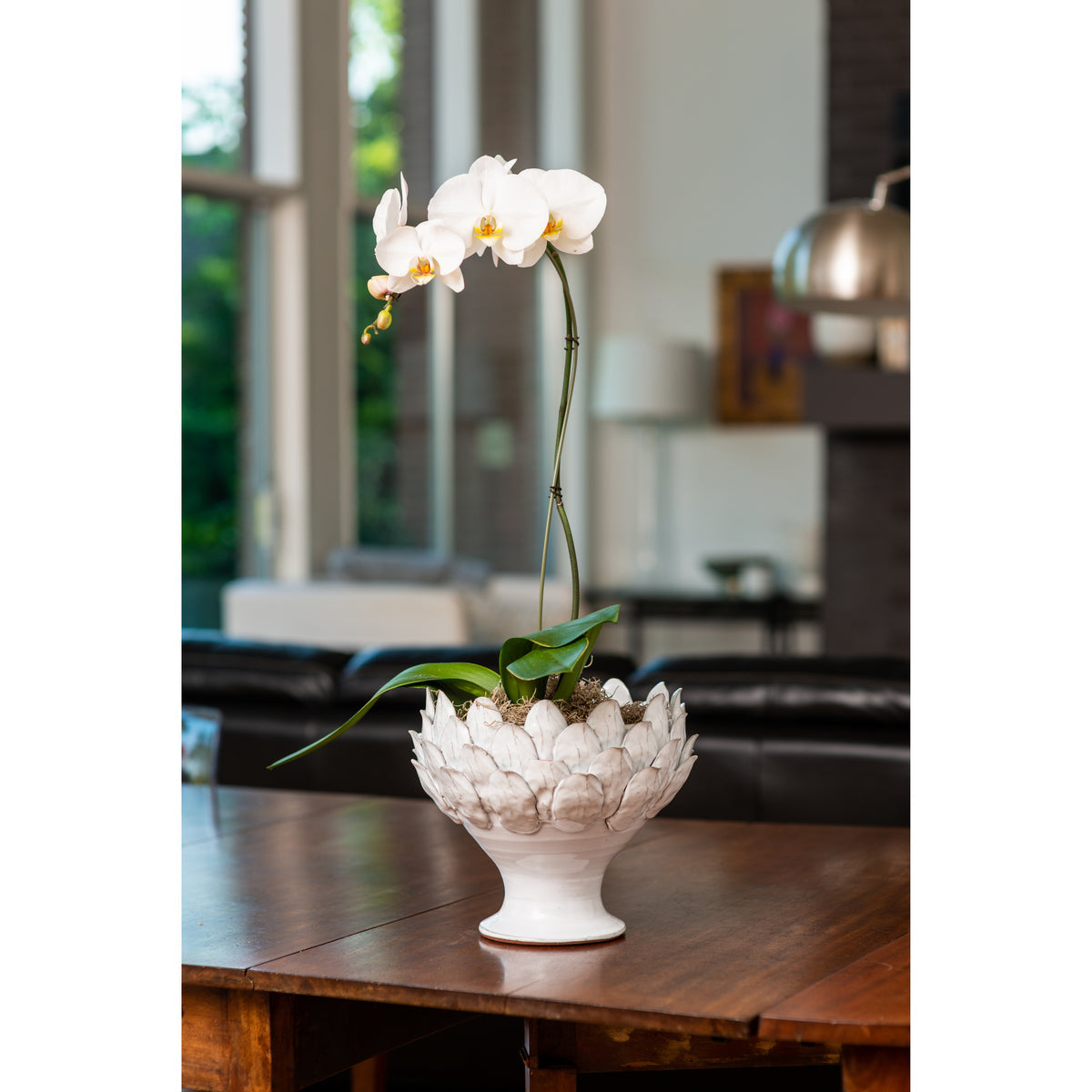 White Artichoke Footed Centerpiece