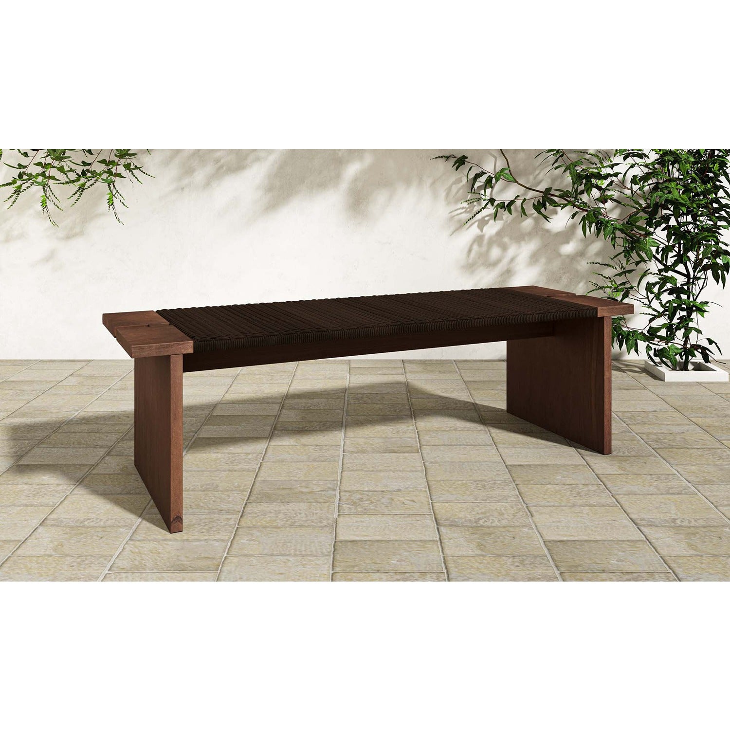 Emma Outdoor Bench Dark Brown