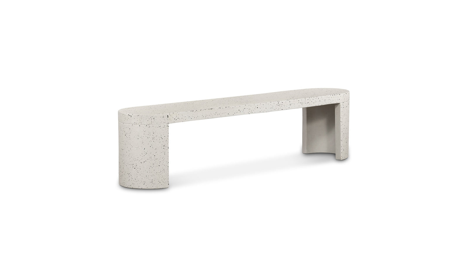 Talon Outdoor Bench White Terrazzo