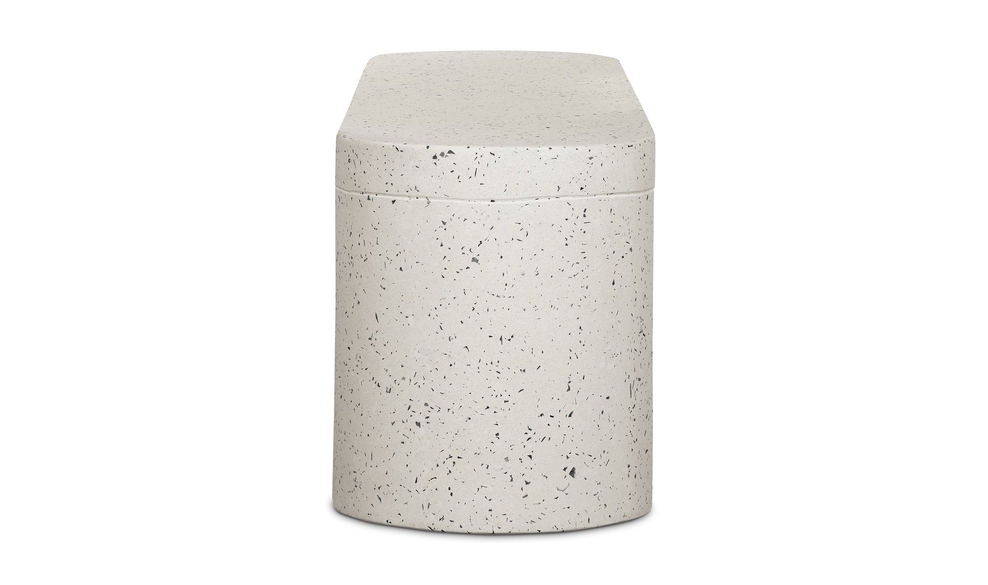 Talon Outdoor Bench White Terrazzo