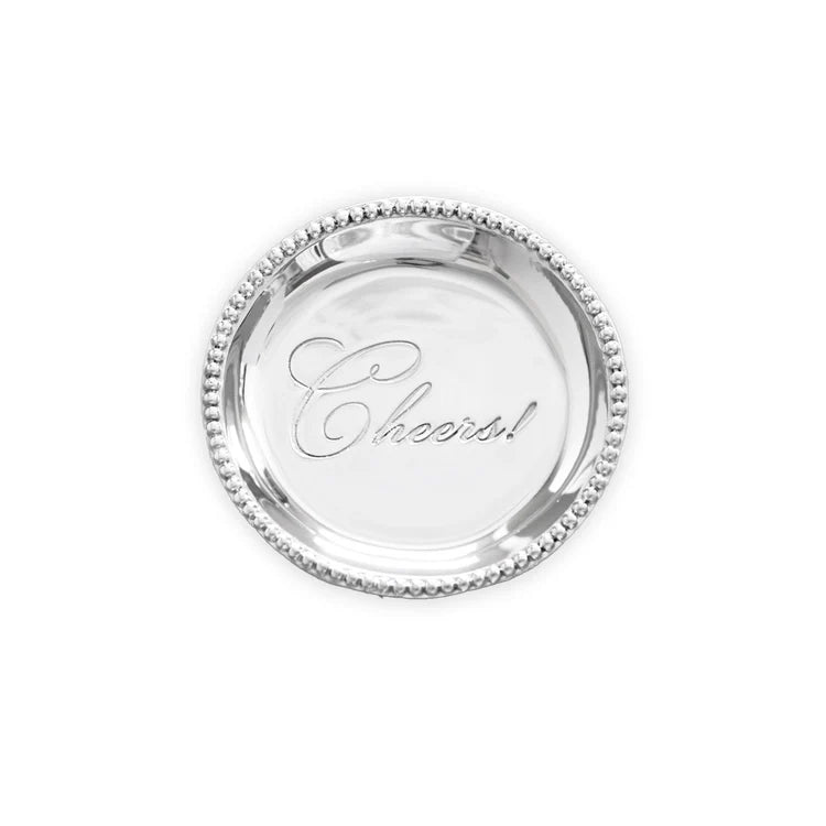 GIFTABLES
Organic Pearl Round Wine Plate "Cheers!"