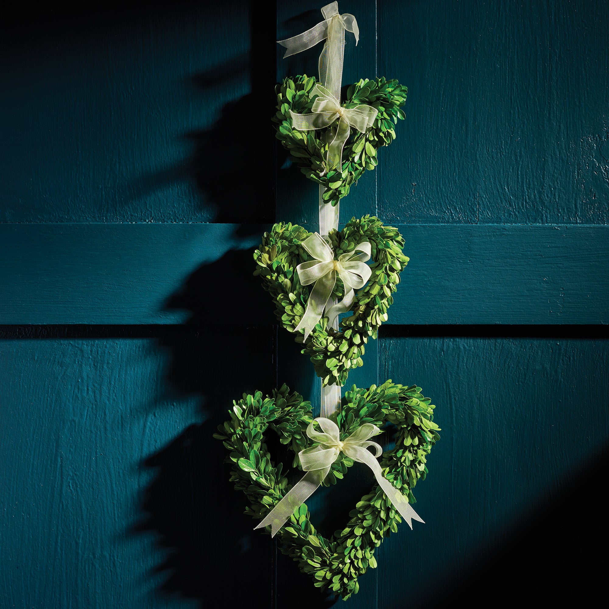 Evergreen Heart Wreaths, Set of 3