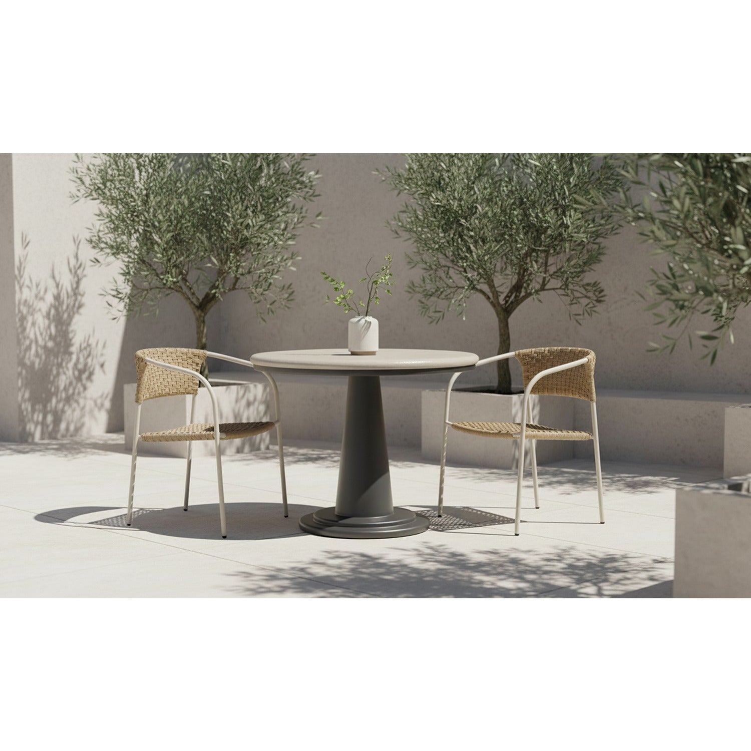 Elena Outdoor Cafe Table Cream