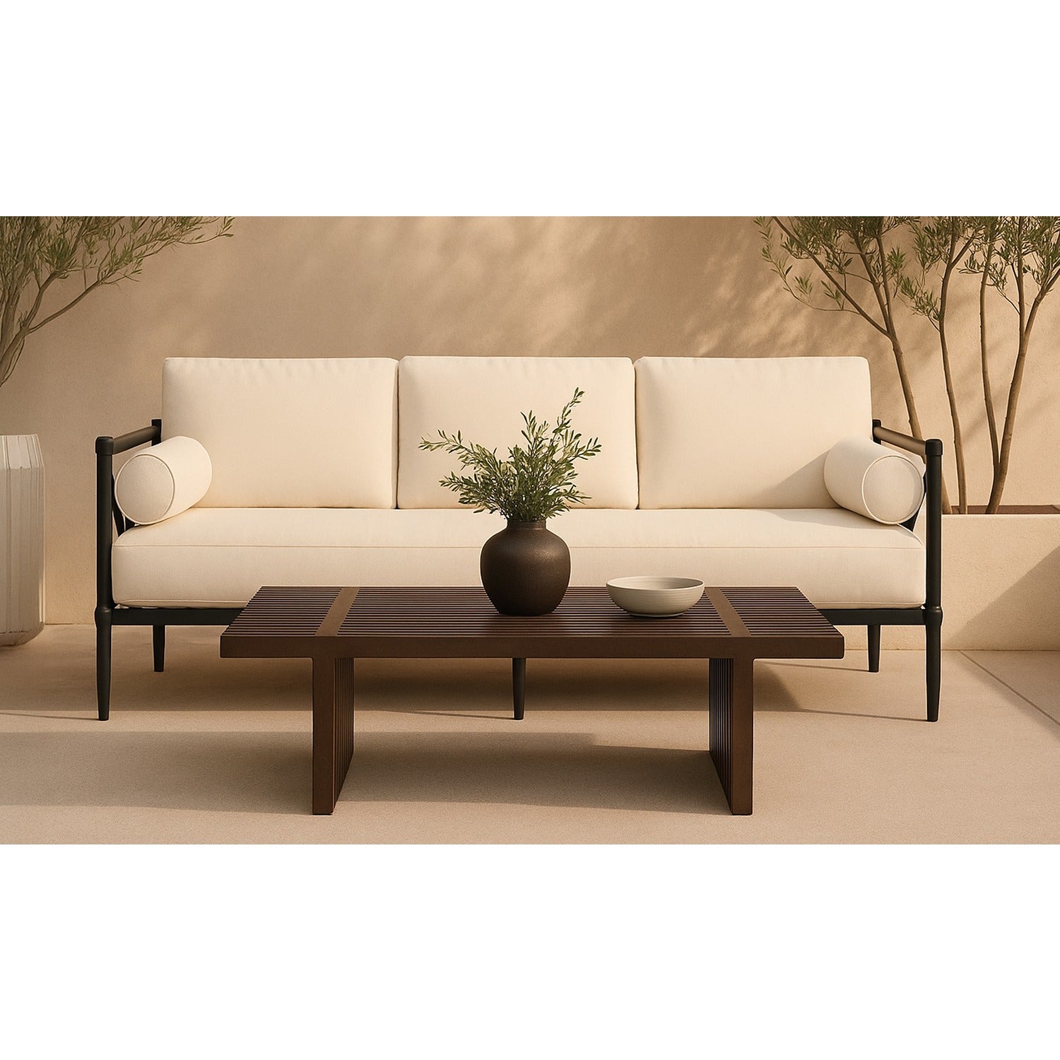 Beatrice Outdoor Coffee Table Brown
