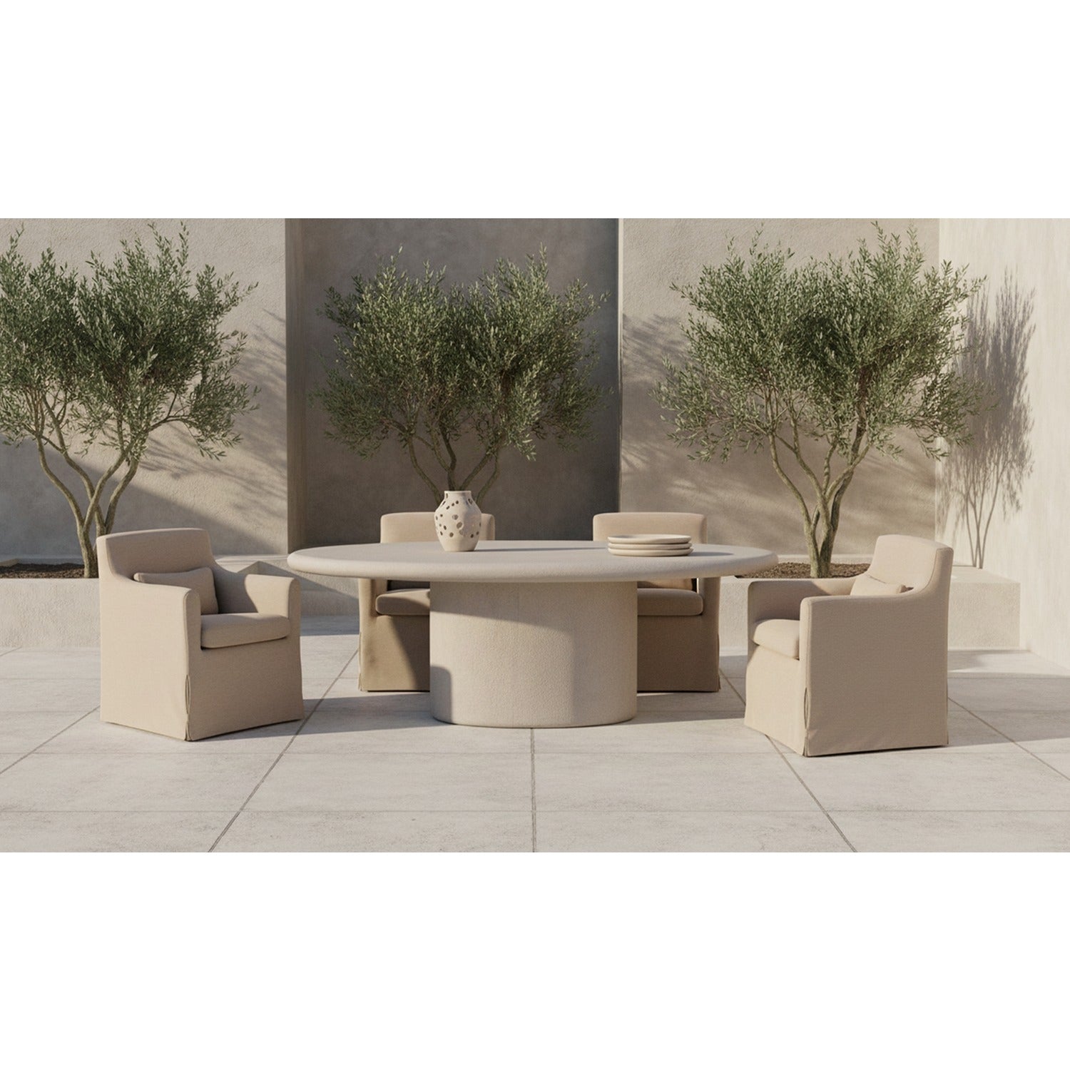 Margo Outdoor Dining Table Cream