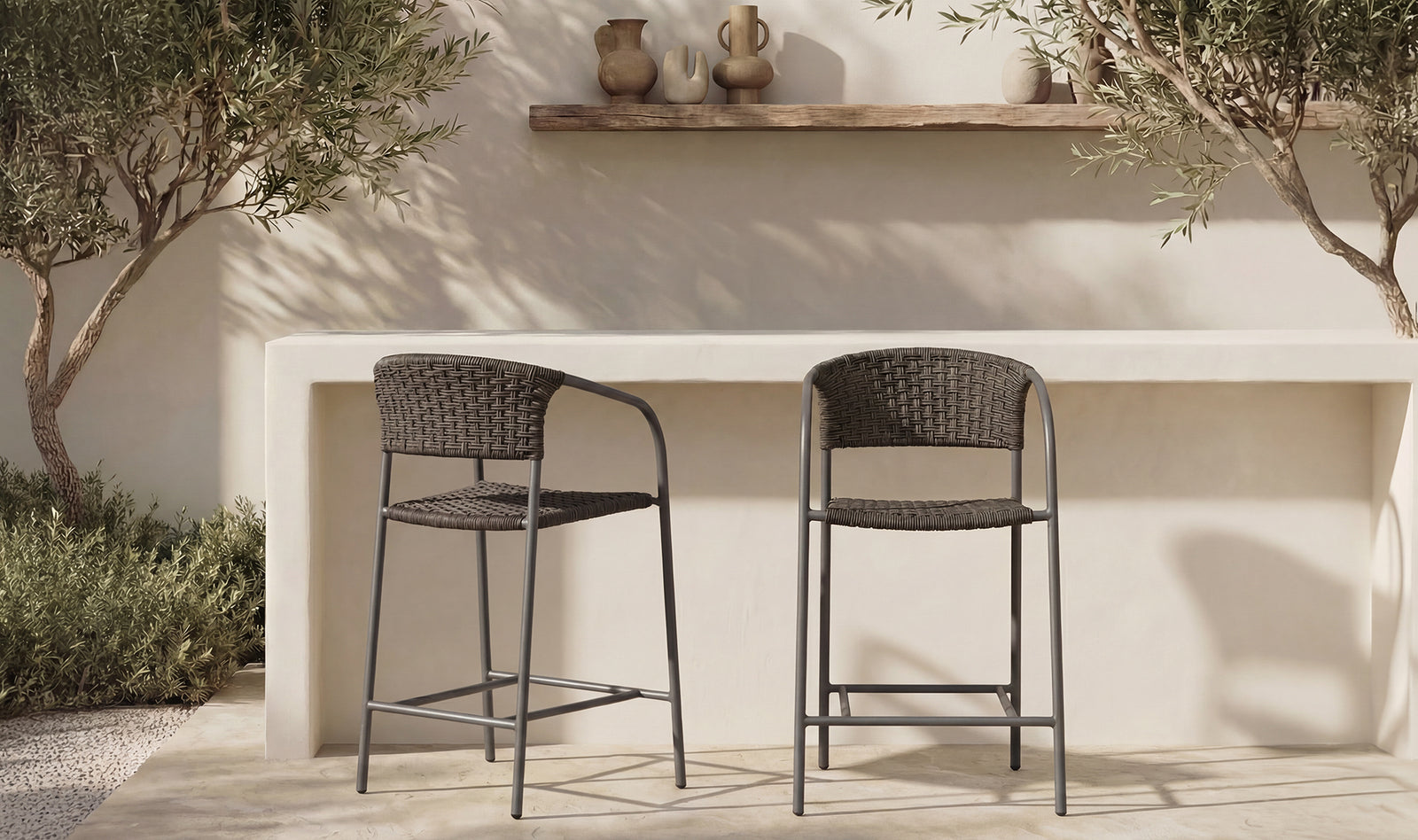 Finley Outdoor Bar Stool Dark Brown