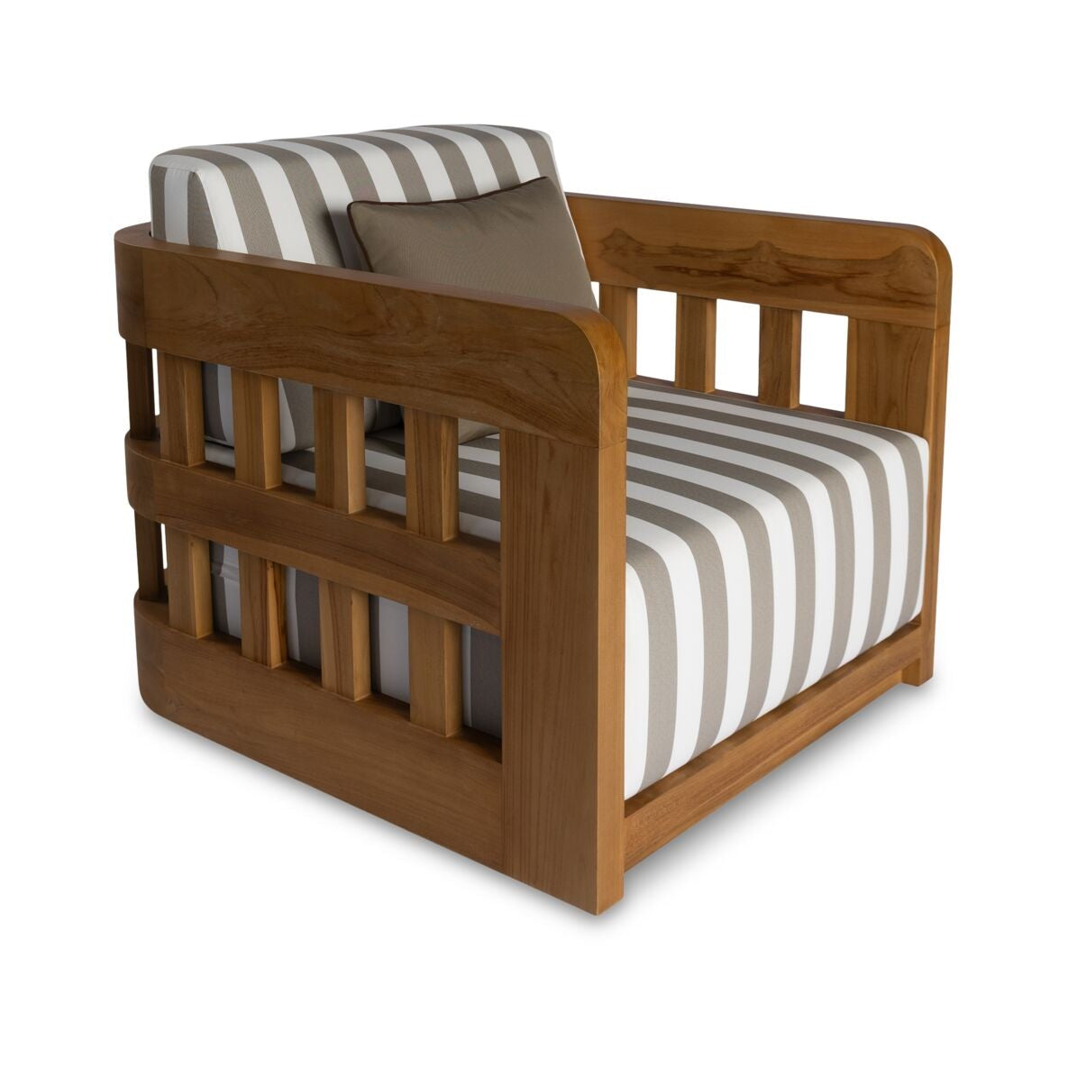 Zoya Outdoor Accent Chair Brown Stripe