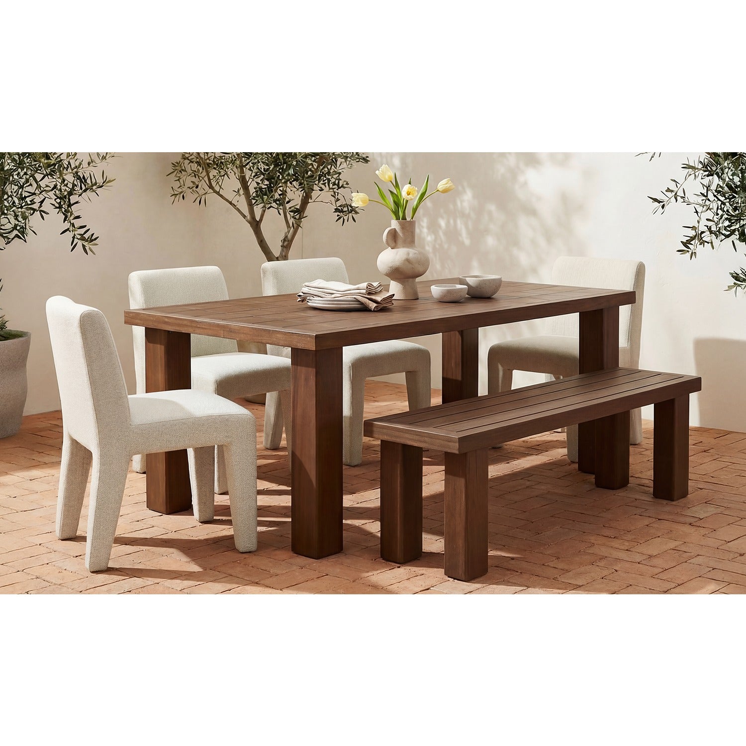 Allegra Outdoor Bench Brown