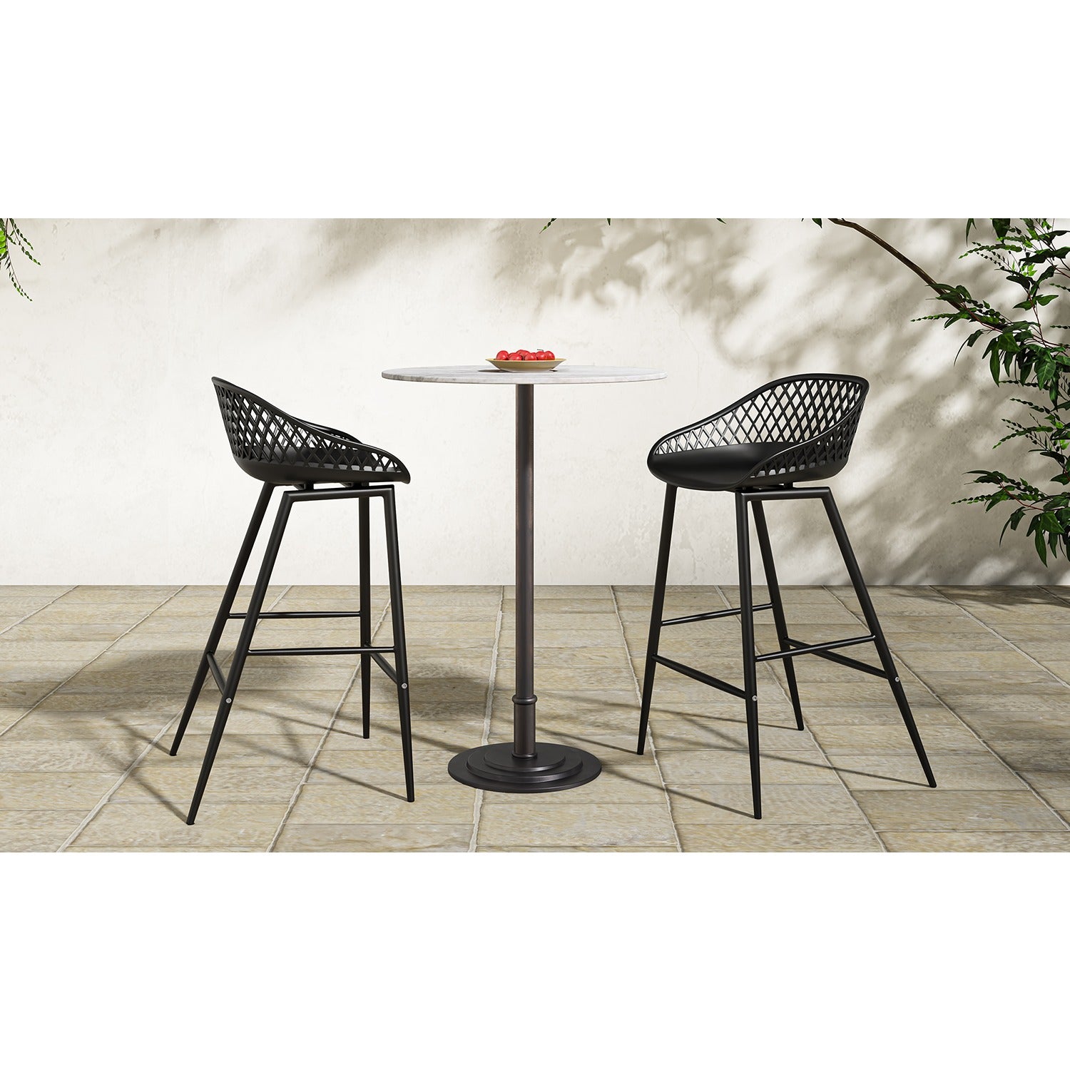 Quintina Outdoor Bar Table White Marble
