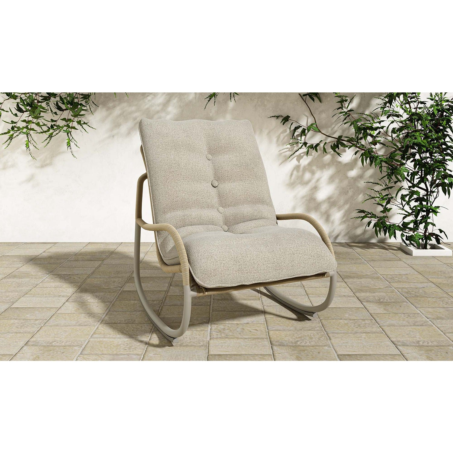 Claudia Outdoor Rocking Chair Beige