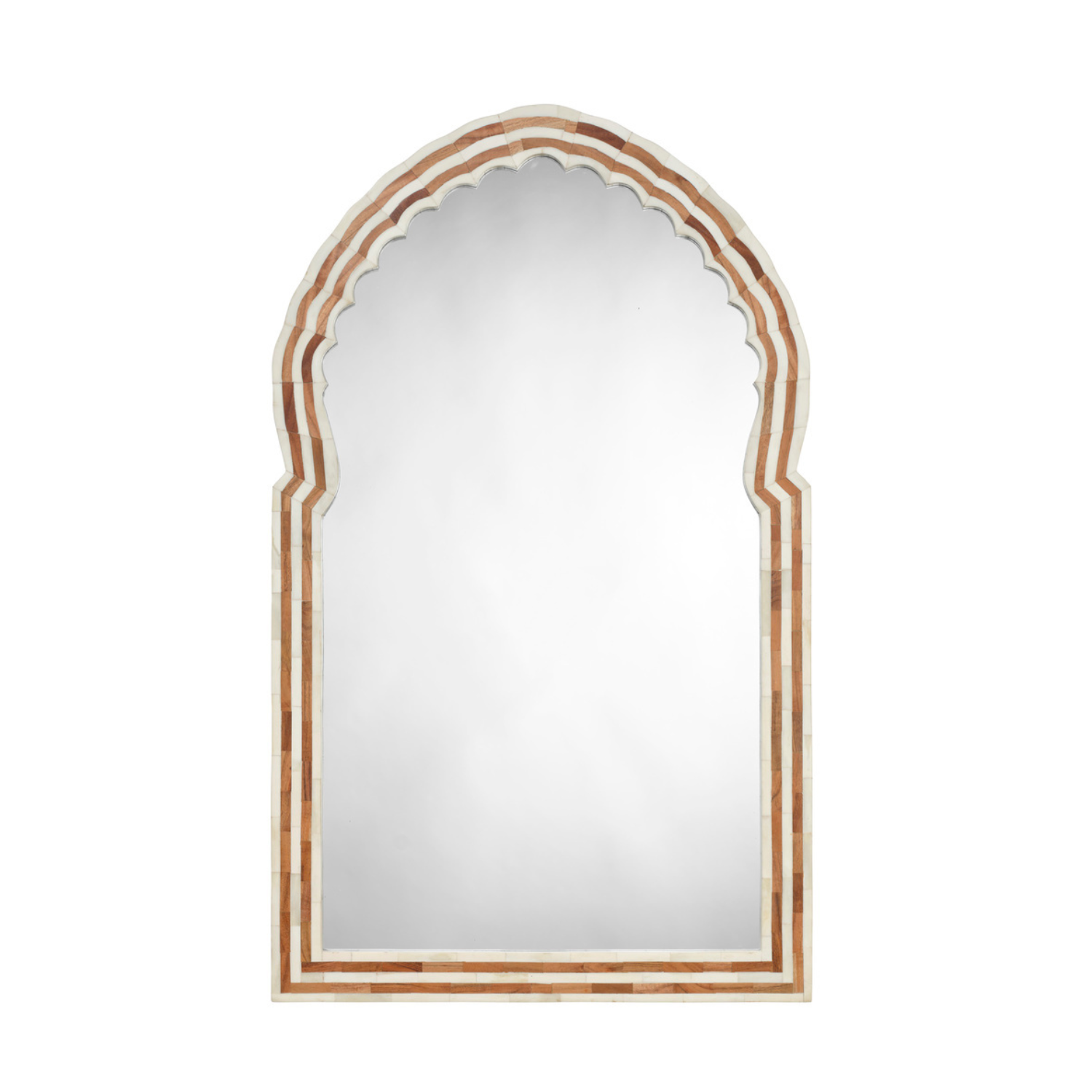 Bardot Medium Bone & Wood Mirror