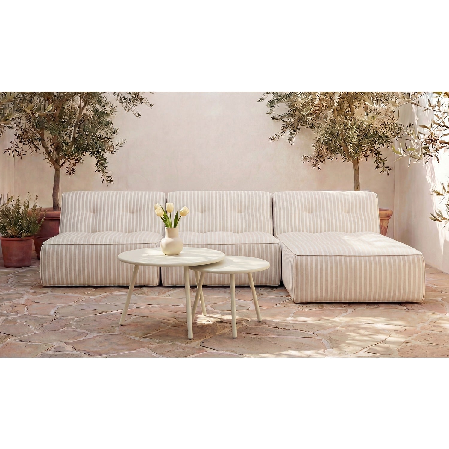 Milou Outdoor Nesting Coffee Table Cream