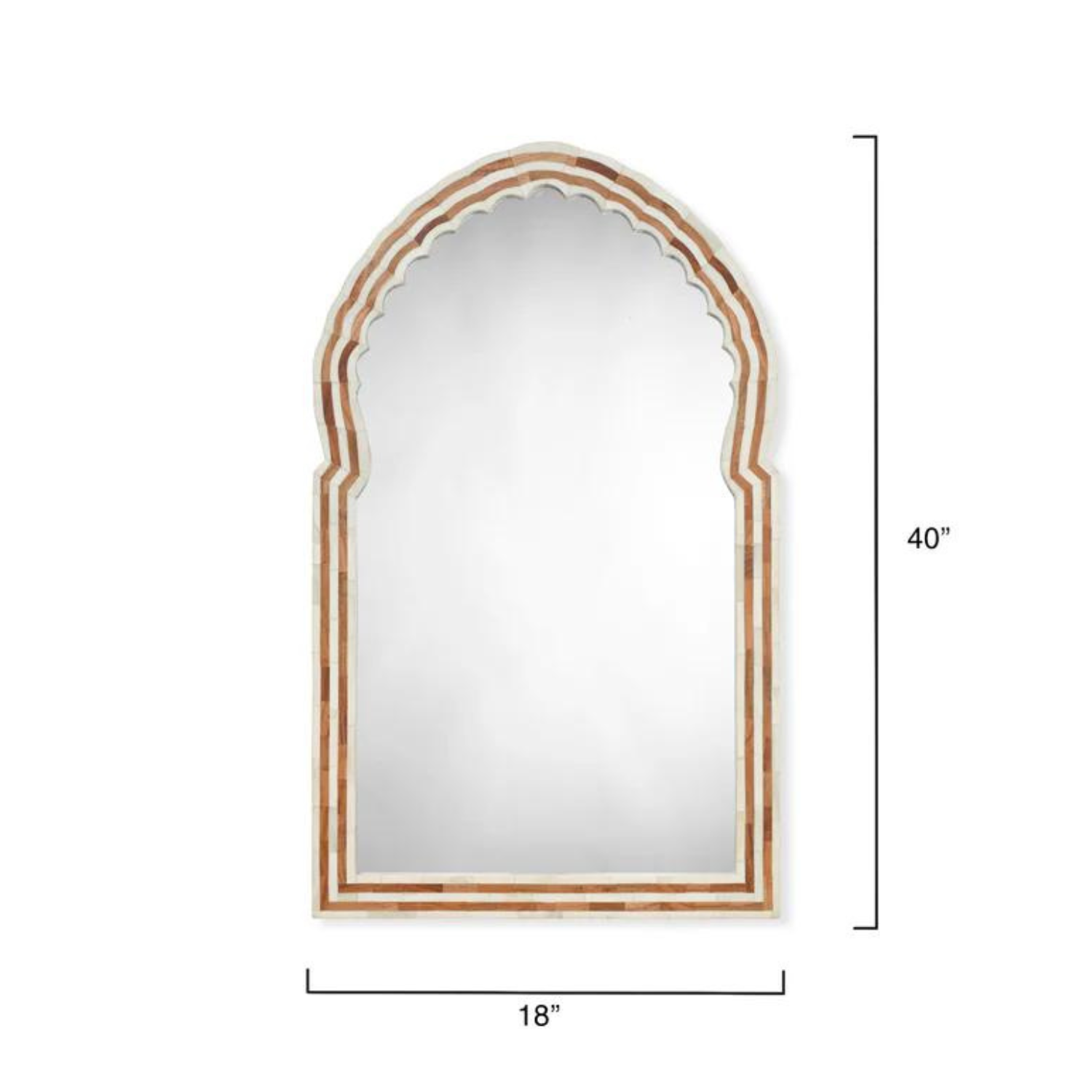 Bardot Medium Bone & Wood Mirror