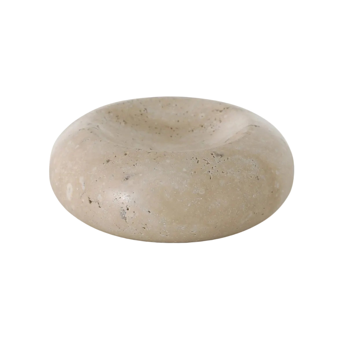 Beige stone bowl on a white background