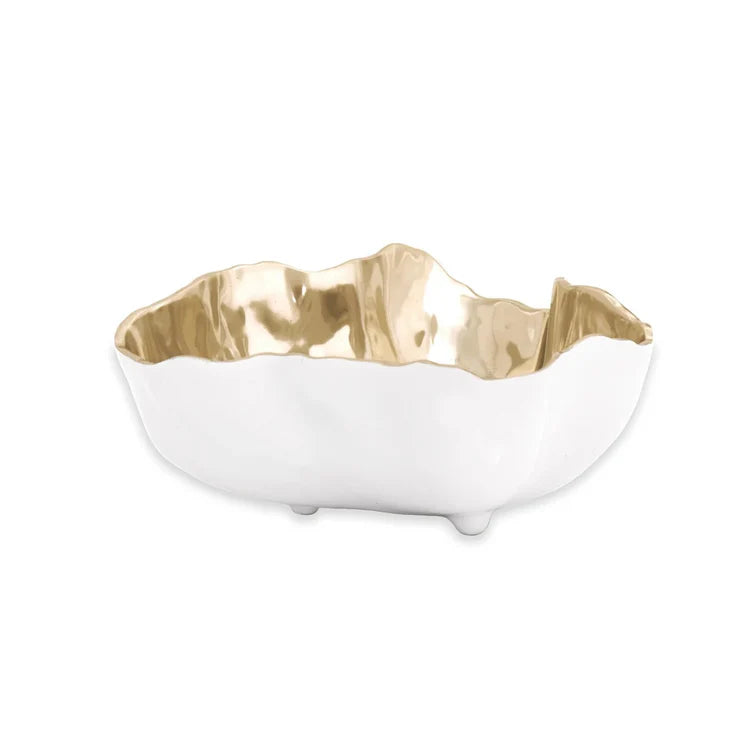 THANNI
Soho Onyx Large Bowl (White and Gold)