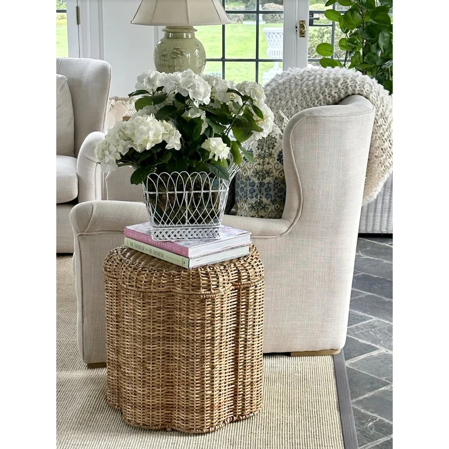 Scalloped Storage Ottoman