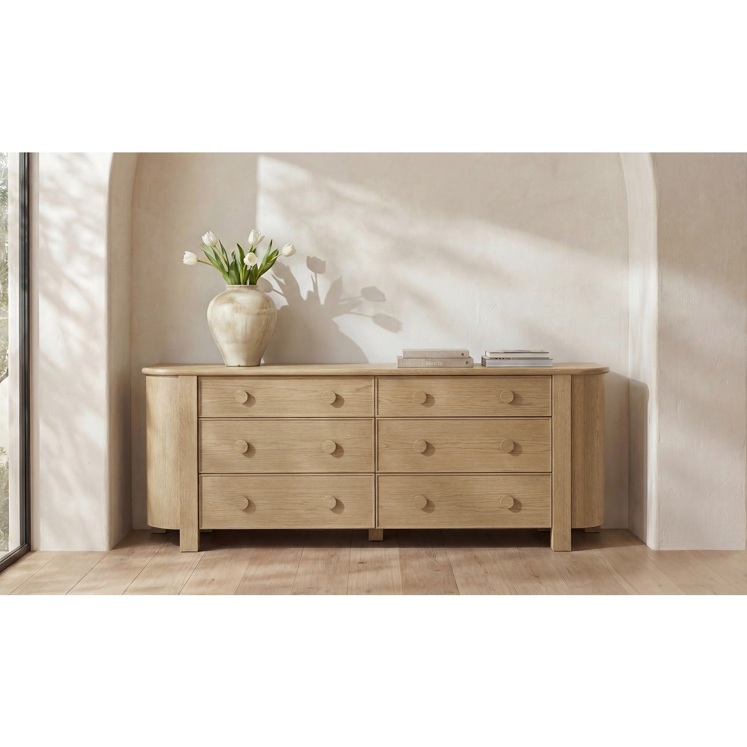 Laura 6 Drawer Dresser Natural
