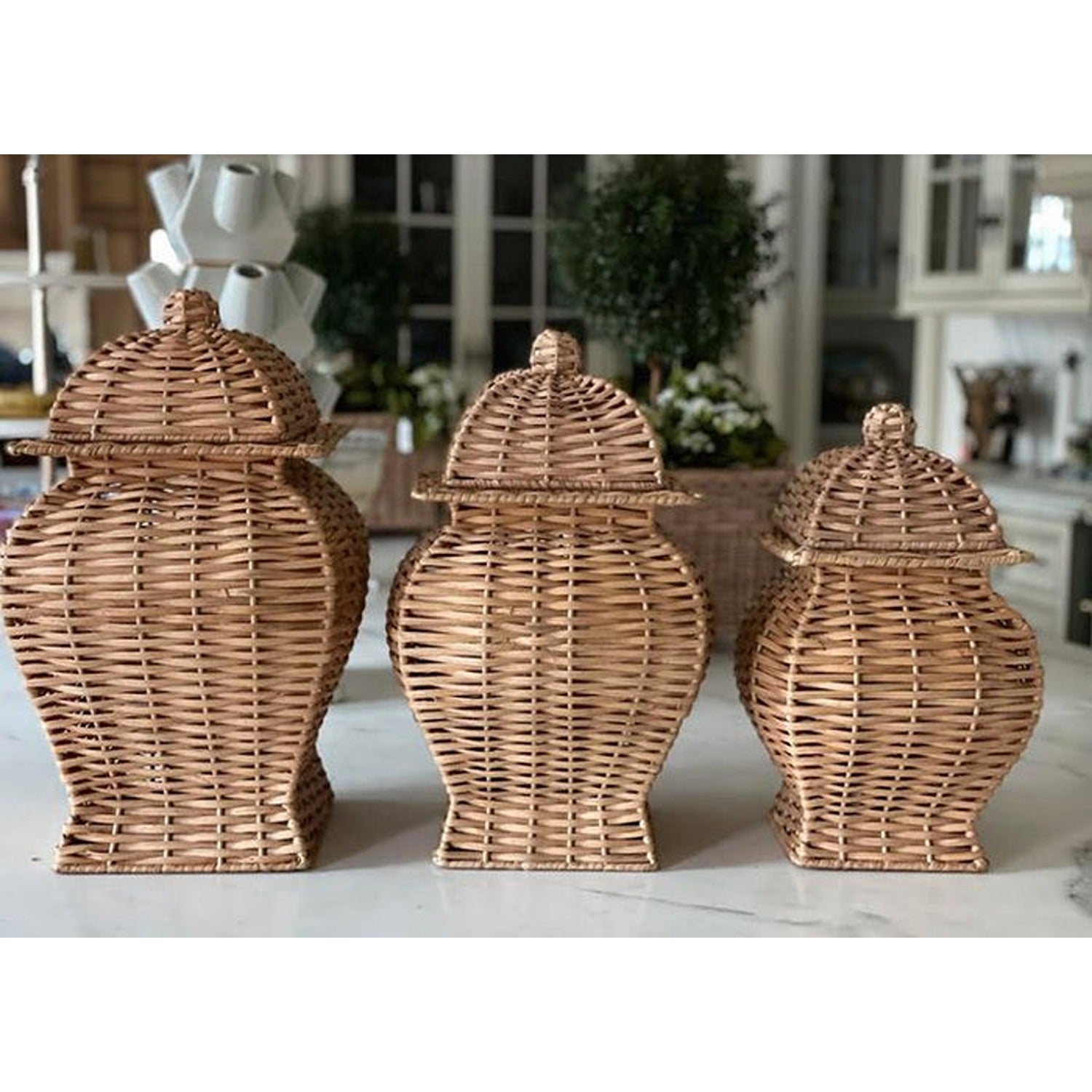 Square Wicker Jar (3 Sizes)