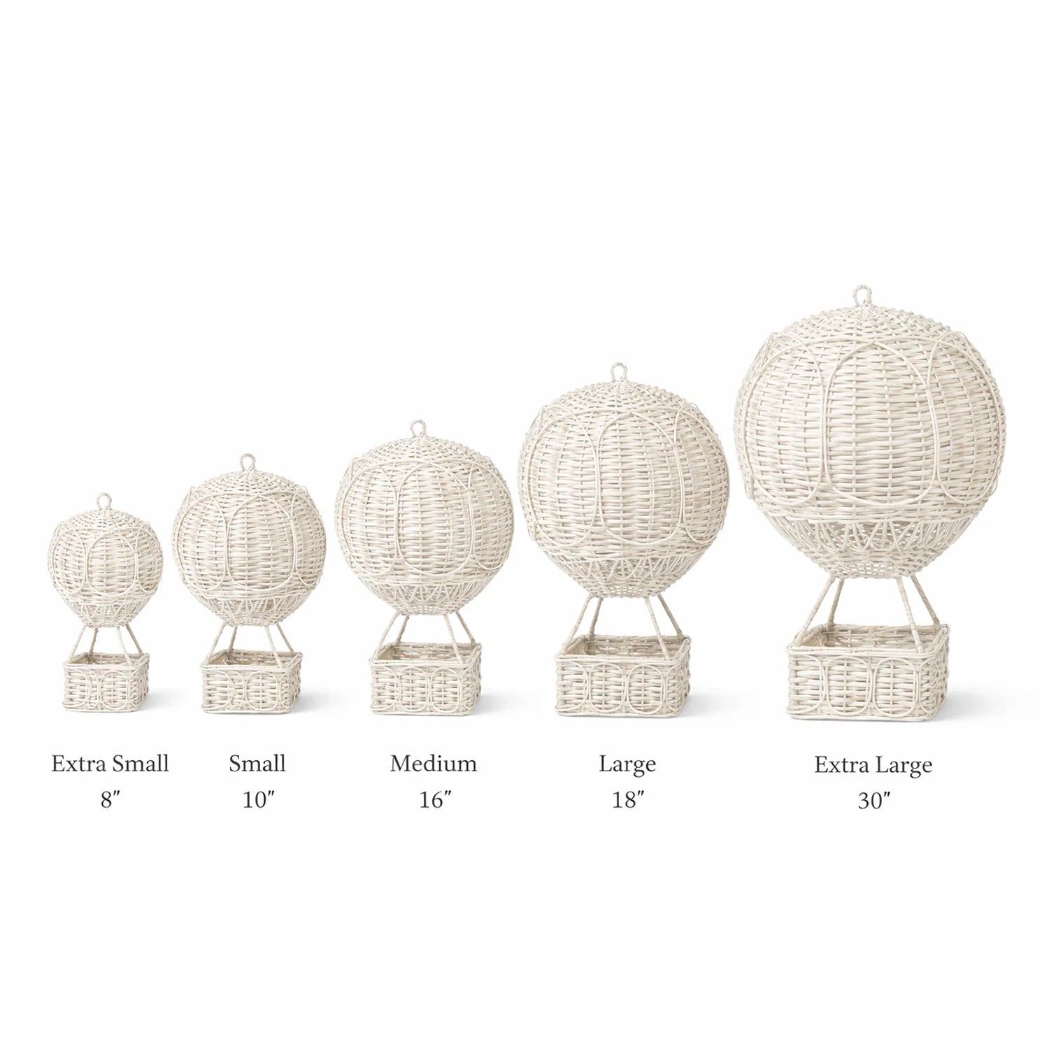 White Wicker Hot Air Balloon (5 Sizes)